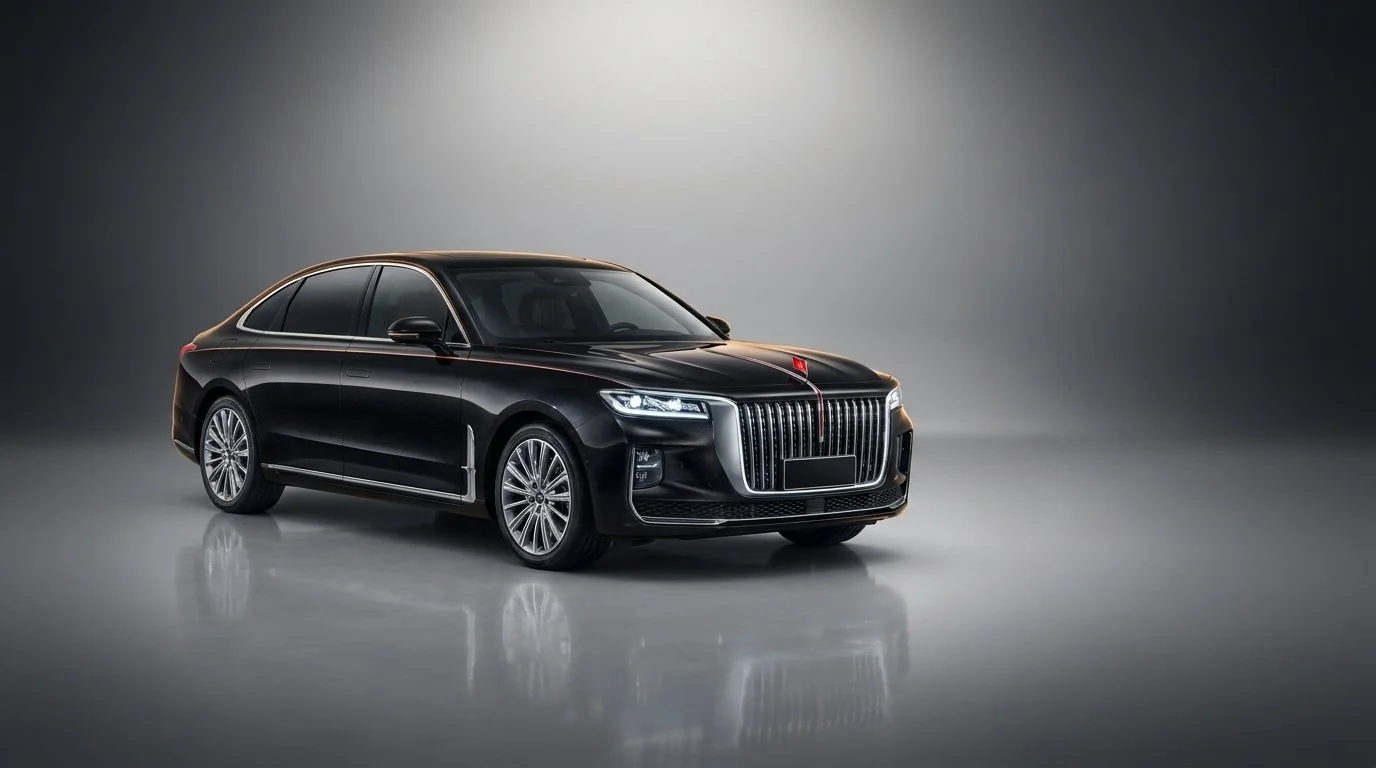 Hongqi H9 executive sedan in obsidian black